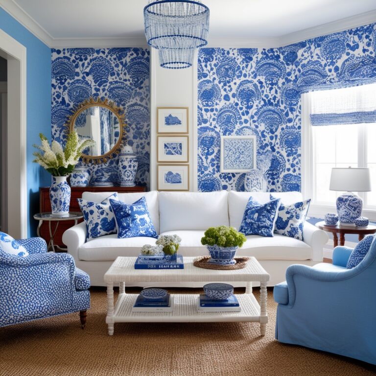 13 Creative Ways to Infuse Blue & White into Your Living Room Décor
