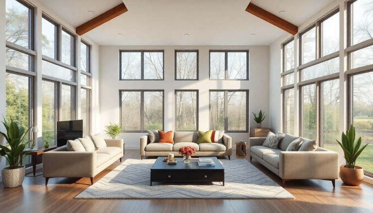 Create a Stunning Living Room Arrangement with a Wall of Windows 🪟